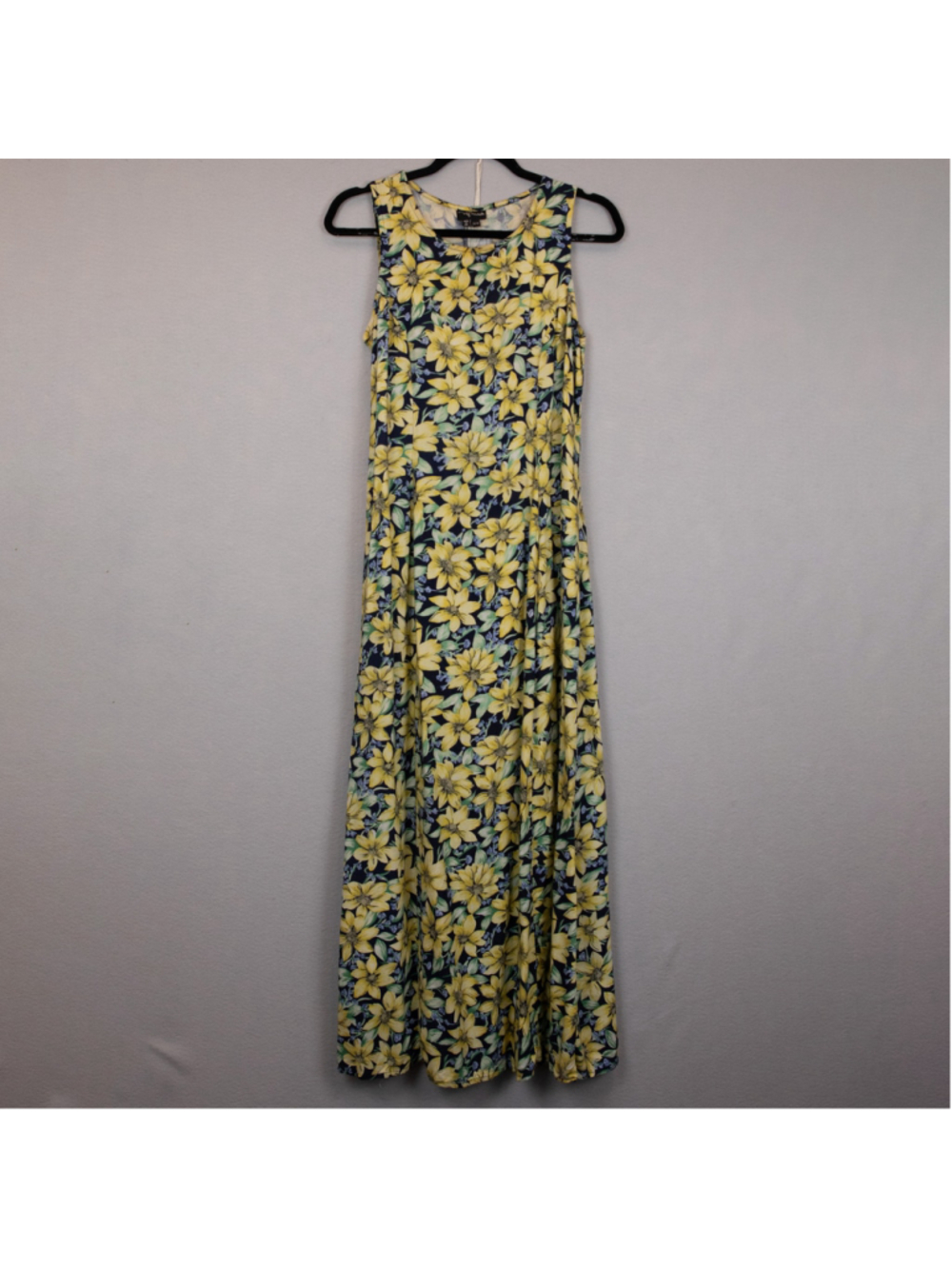 90s My Michelle yellow floral maxi dress-11